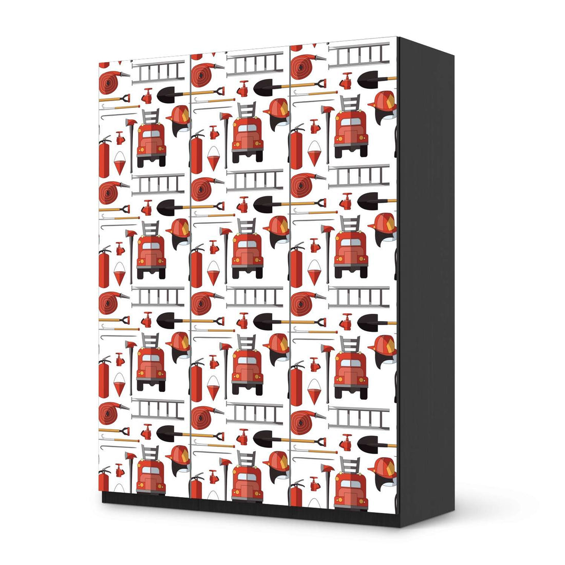Folie für Möbel Firefighter - IKEA Pax Schrank 201 cm Höhe - 3 Türen - schwarz