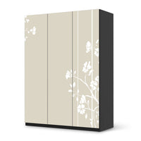 Folie für Möbel Florals Plain 3 - IKEA Pax Schrank 201 cm Höhe - 3 Türen - schwarz
