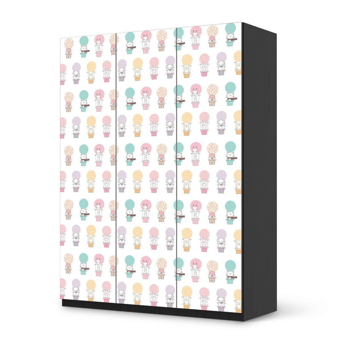Folie für Möbel Flying Animals - IKEA Pax Schrank 201 cm Höhe - 3 Türen - schwarz