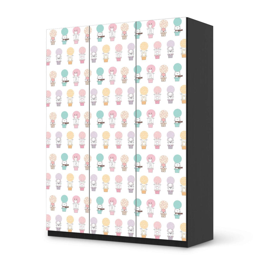 Folie für Möbel Flying Animals - IKEA Pax Schrank 201 cm Höhe - 3 Türen - schwarz