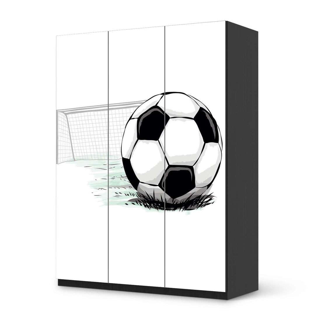 Folie für Möbel Freistoss - IKEA Pax Schrank 201 cm Höhe - 3 Türen - schwarz