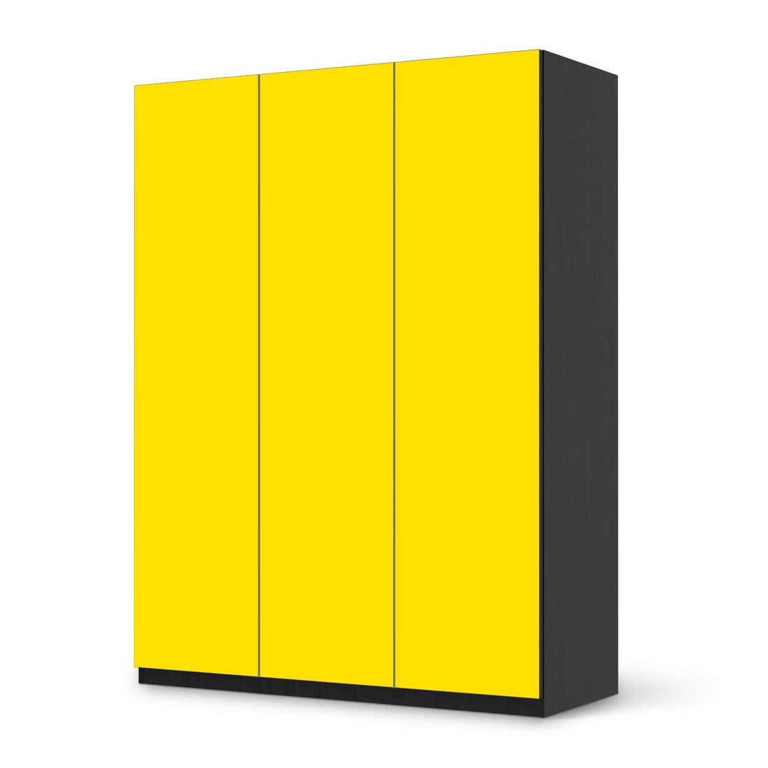 Folie für Möbel Gelb Dark - IKEA Pax Schrank 201 cm Höhe - 3 Türen - schwarz