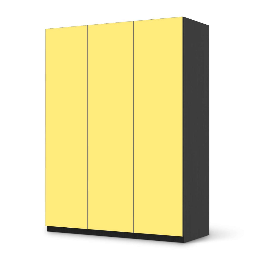 Folie für Möbel Gelb Light - IKEA Pax Schrank 201 cm Höhe - 3 Türen - schwarz