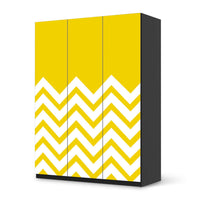 Folie für Möbel Gelbe Zacken - IKEA Pax Schrank 201 cm Höhe - 3 Türen - schwarz