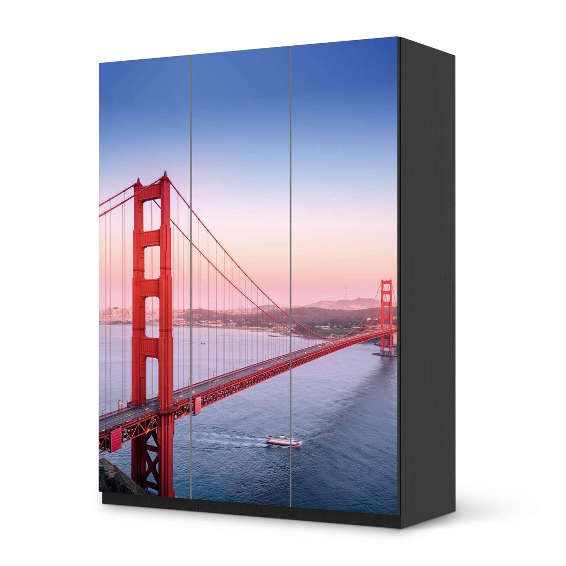 Folie für Möbel Golden Gate - IKEA Pax Schrank 201 cm Höhe - 3 Türen - schwarz