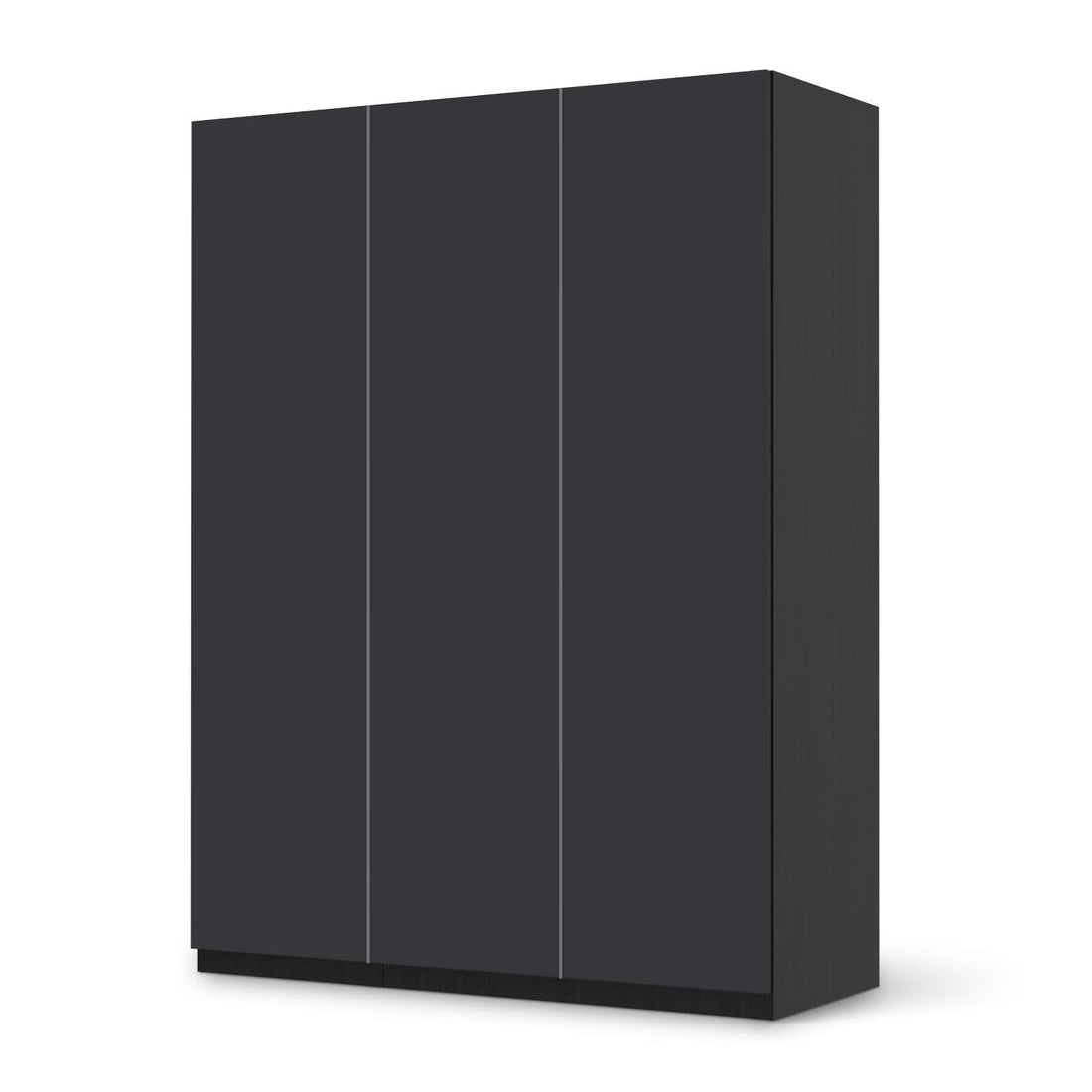Folie für Möbel Grau Dark - IKEA Pax Schrank 201 cm Höhe - 3 Türen - schwarz