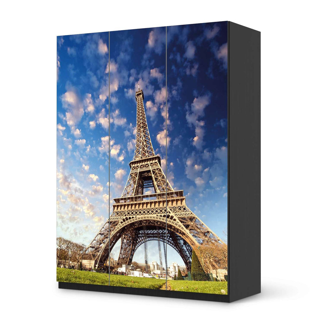 Folie für Möbel La Tour Eiffel - IKEA Pax Schrank 201 cm Höhe - 3 Türen - schwarz