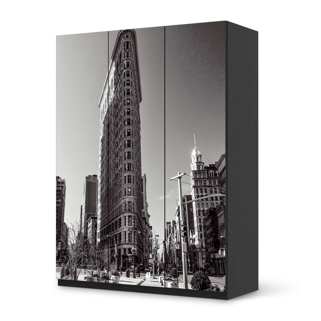 Folie für Möbel Manhattan - IKEA Pax Schrank 201 cm Höhe - 3 Türen - schwarz