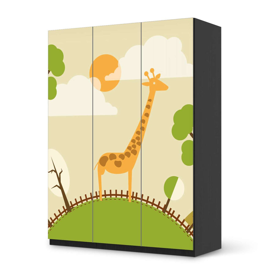 Folie für Möbel Mountain Giraffe - IKEA Pax Schrank 201 cm Höhe - 3 Türen - schwarz