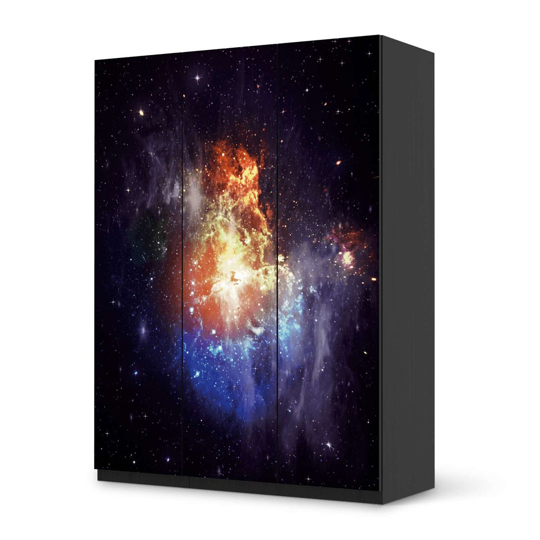 Folie für Möbel Nebula - IKEA Pax Schrank 201 cm Höhe - 3 Türen - schwarz