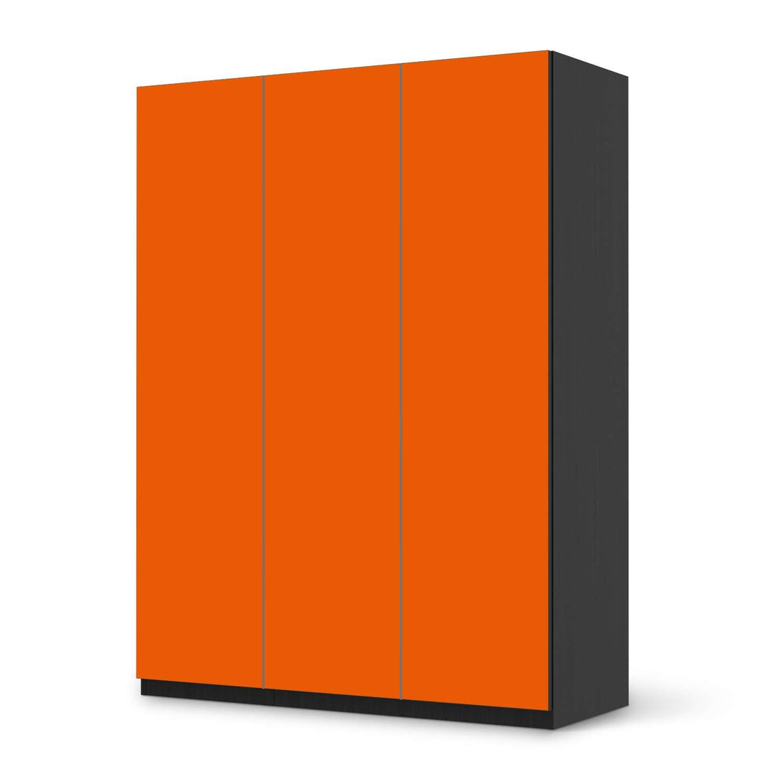Folie für Möbel Orange Dark - IKEA Pax Schrank 201 cm Höhe - 3 Türen - schwarz