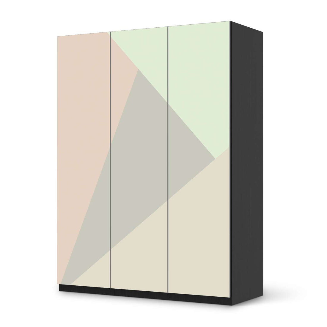 Folie für Möbel Pastell Geometrik - IKEA Pax Schrank 201 cm Höhe - 3 Türen - schwarz