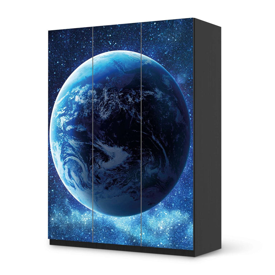 Folie für Möbel Planet Blue - IKEA Pax Schrank 201 cm Höhe - 3 Türen - schwarz
