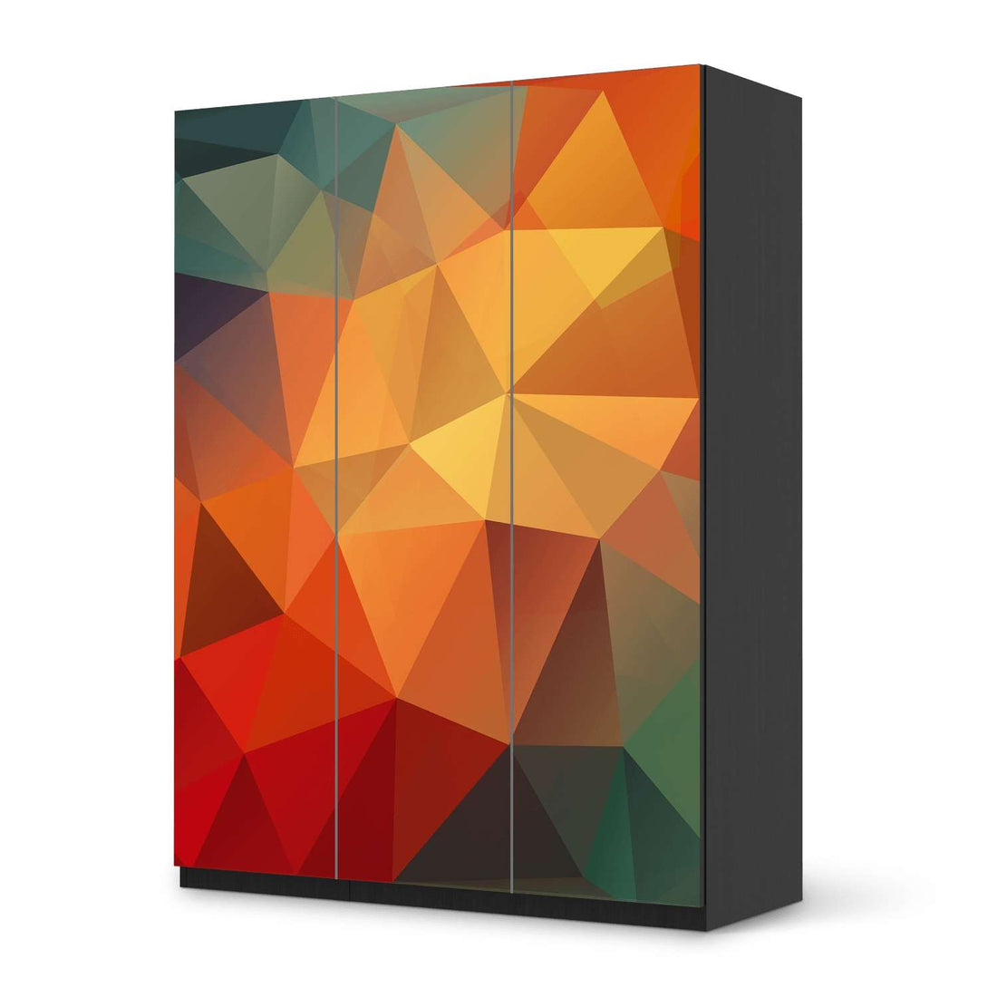 Folie für Möbel Polygon - IKEA Pax Schrank 201 cm Höhe - 3 Türen - schwarz