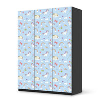 Folie für Möbel Rainbow Unicorn - IKEA Pax Schrank 201 cm Höhe - 3 Türen - schwarz