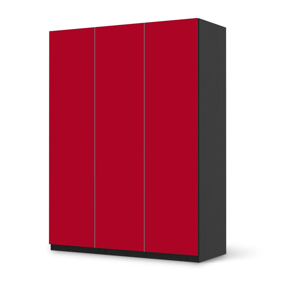 Folie für Möbel Rot Dark - IKEA Pax Schrank 201 cm Höhe - 3 Türen - schwarz