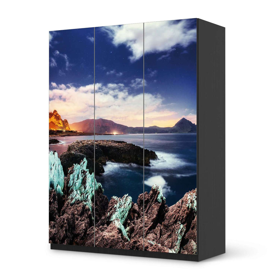 Folie für Möbel Seaside - IKEA Pax Schrank 201 cm Höhe - 3 Türen - schwarz