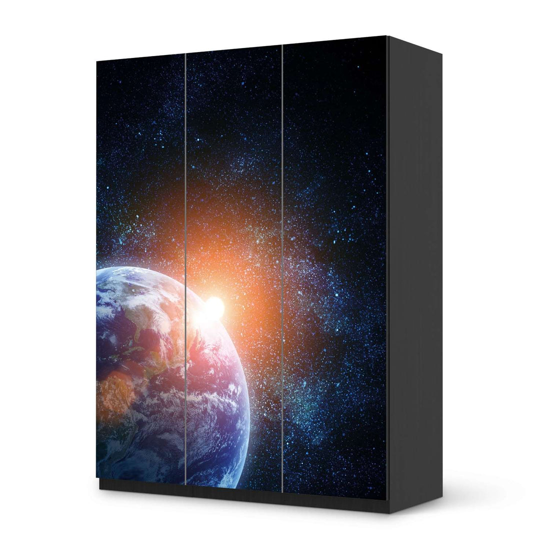 Folie für Möbel Sunrise - IKEA Pax Schrank 201 cm Höhe - 3 Türen - schwarz
