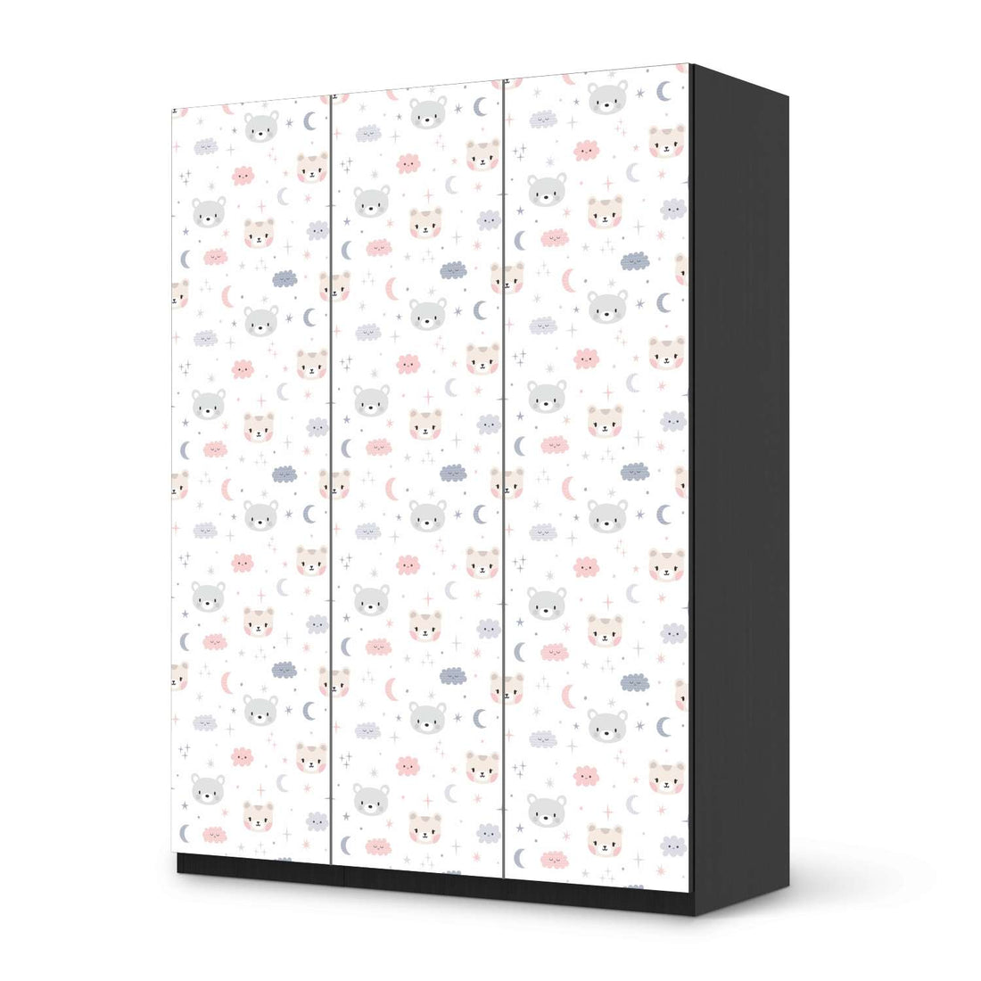 Folie für Möbel Sweet Dreams - IKEA Pax Schrank 201 cm Höhe - 3 Türen - schwarz