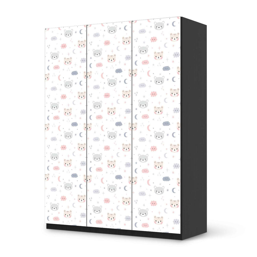 Folie für Möbel Sweet Dreams - IKEA Pax Schrank 201 cm Höhe - 3 Türen - schwarz