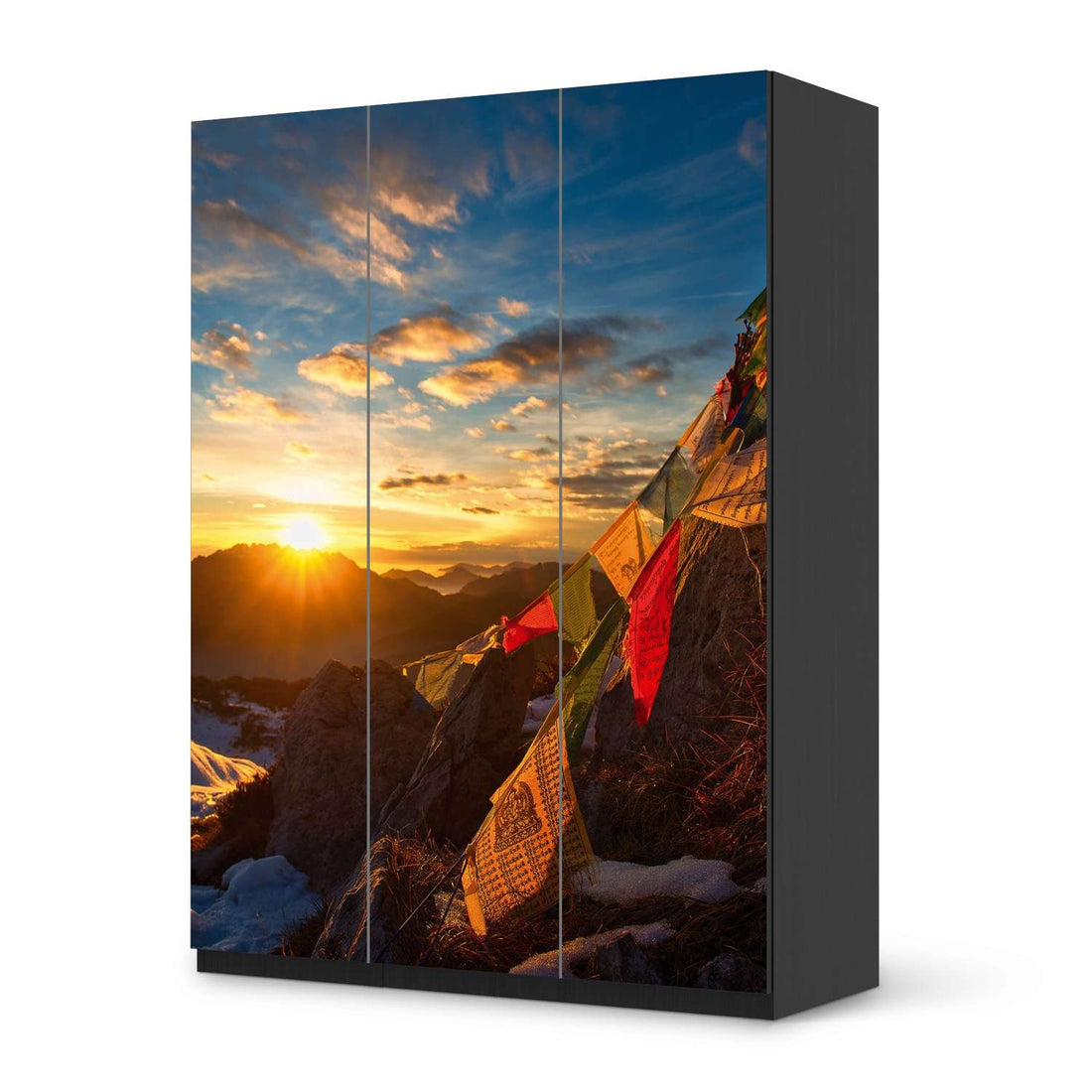 Folie für Möbel Tibet - IKEA Pax Schrank 201 cm Höhe - 3 Türen - schwarz