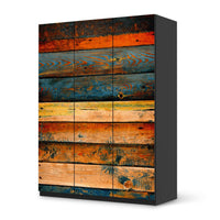 Folie für Möbel Wooden - IKEA Pax Schrank 201 cm Höhe - 3 Türen - schwarz