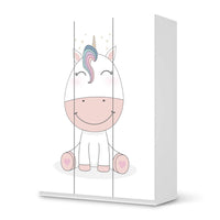 Folie für Möbel Baby Unicorn - IKEA Pax Schrank 201 cm Höhe - 3 Türen - weiss