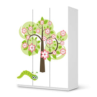 Folie für Möbel Blooming Tree - IKEA Pax Schrank 201 cm Höhe - 3 Türen - weiss