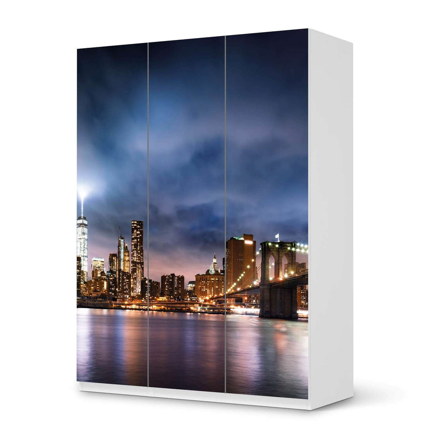 Folie für Möbel Brooklyn Bridge - IKEA Pax Schrank 201 cm Höhe - 3 Türen - weiss