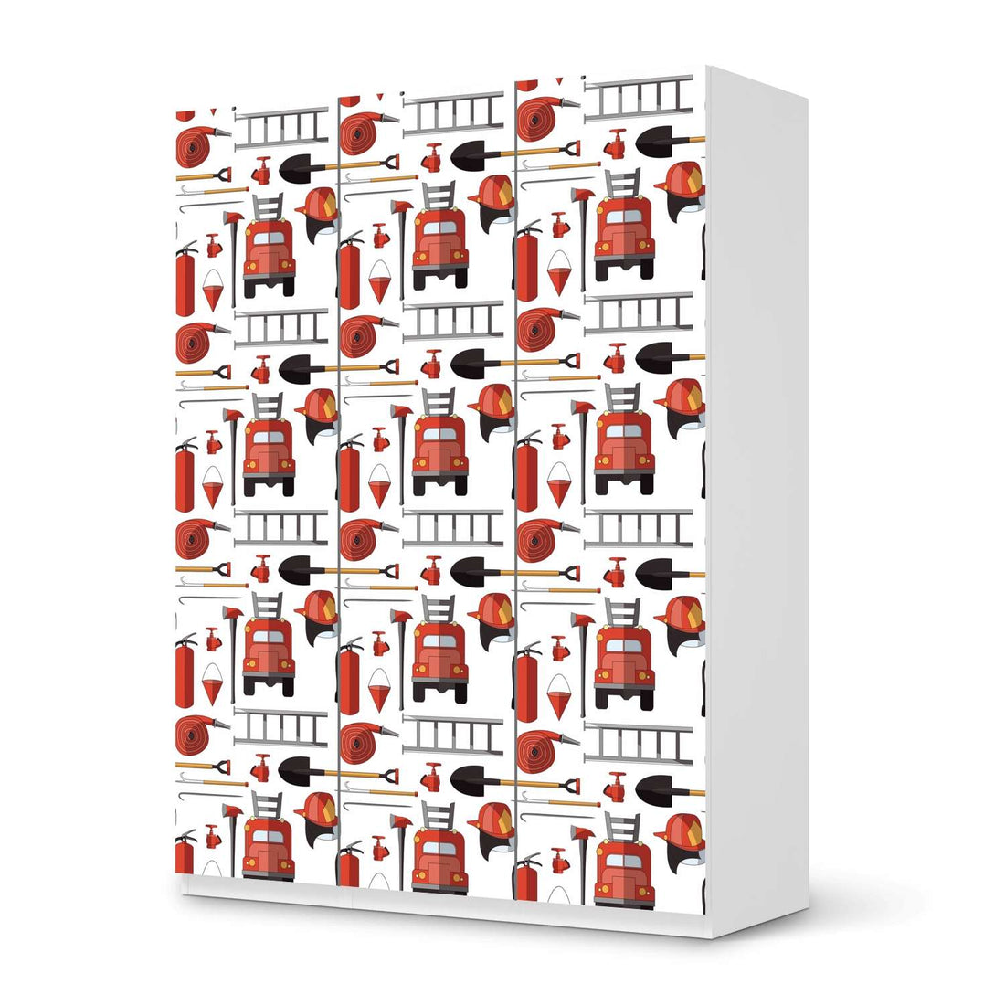 Folie für Möbel Firefighter - IKEA Pax Schrank 201 cm Höhe - 3 Türen - weiss