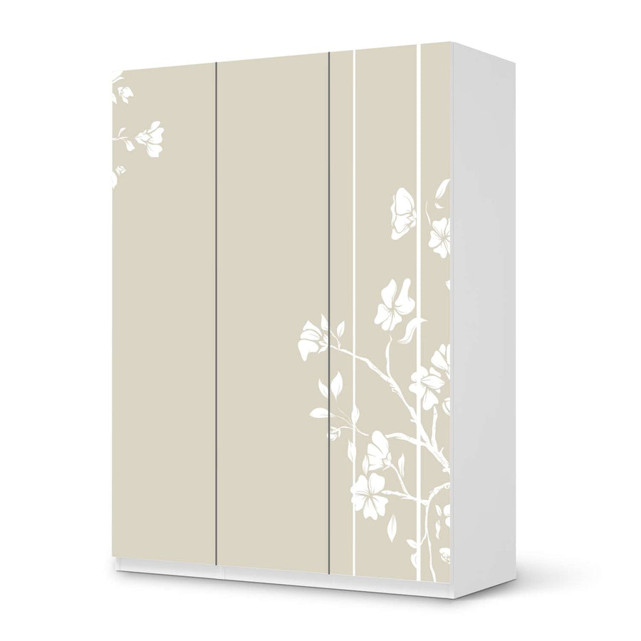 Folie für Möbel Florals Plain 3 - IKEA Pax Schrank 201 cm Höhe - 3 Türen - weiss