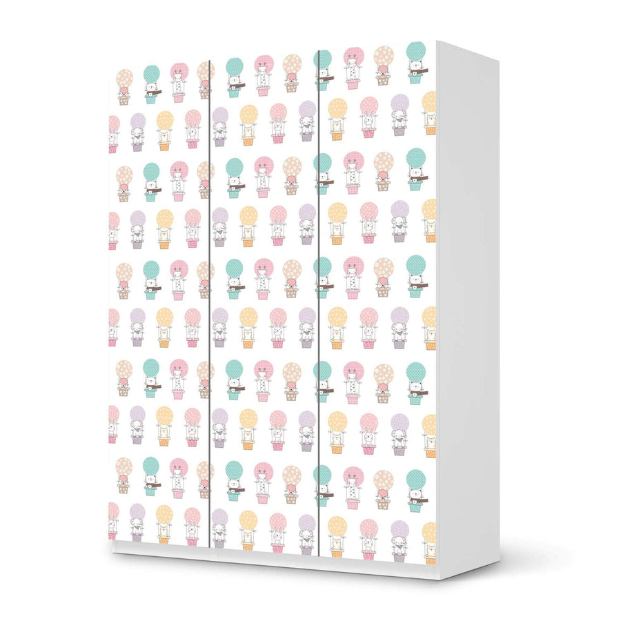 Folie für Möbel Flying Animals - IKEA Pax Schrank 201 cm Höhe - 3 Türen - weiss
