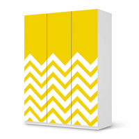 Folie für Möbel Gelbe Zacken - IKEA Pax Schrank 201 cm Höhe - 3 Türen - weiss