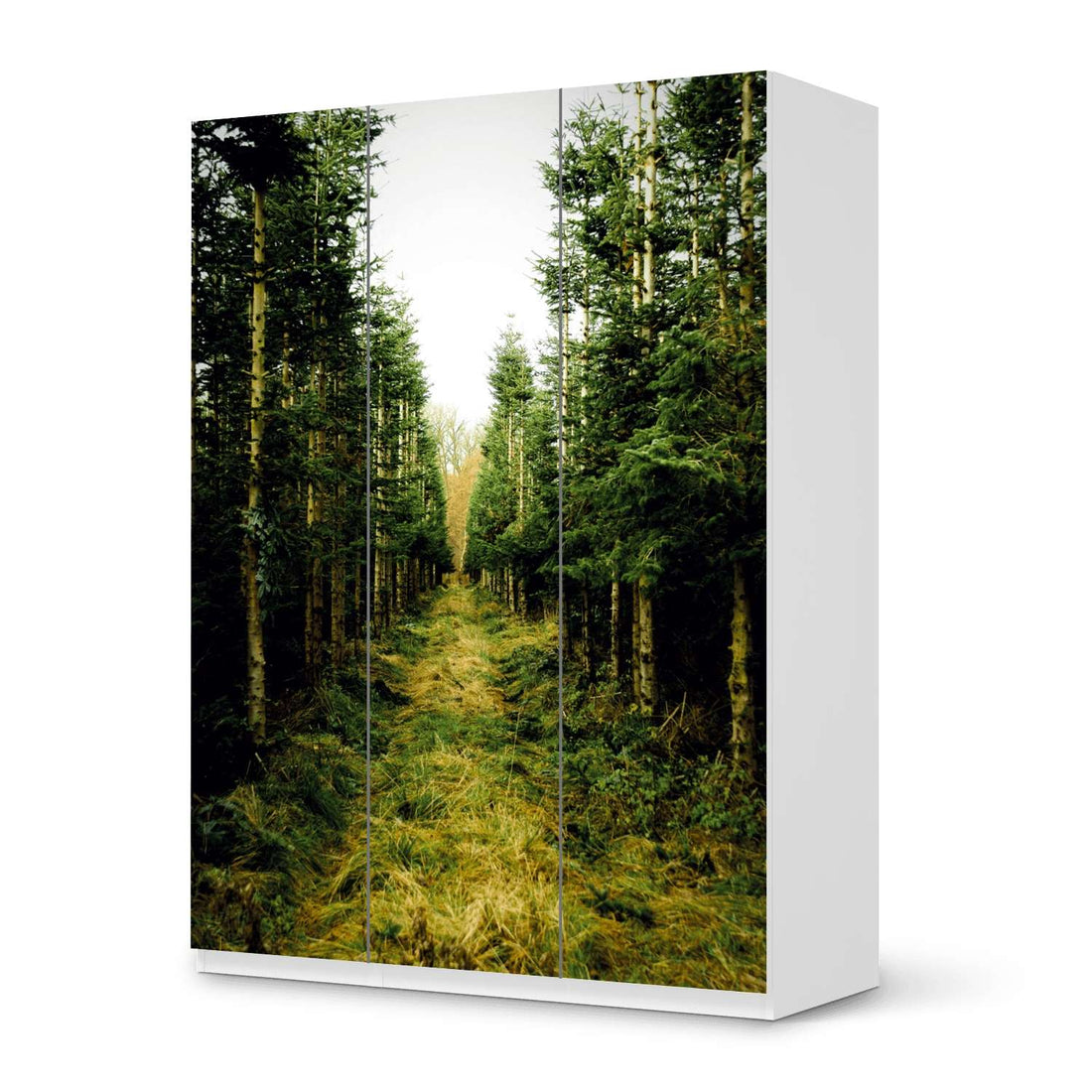 Folie für Möbel Green Alley - IKEA Pax Schrank 201 cm Höhe - 3 Türen - weiss