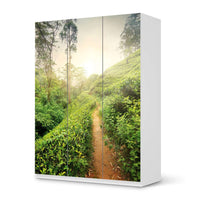 Folie für Möbel Green Tea Fields - IKEA Pax Schrank 201 cm Höhe - 3 Türen - weiss