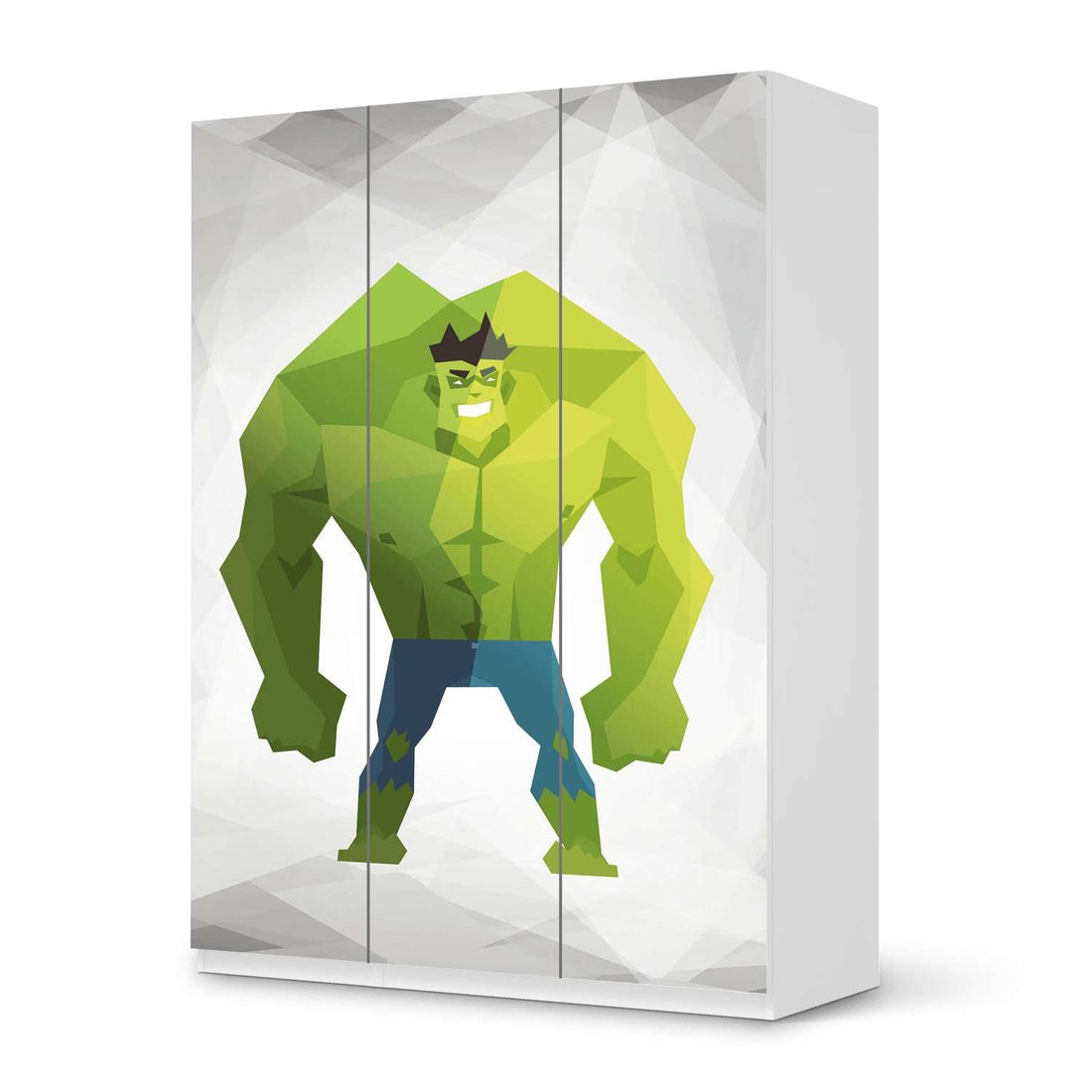 Folie für Möbel Mr. Green - IKEA Pax Schrank 201 cm Höhe - 3 Türen - weiss