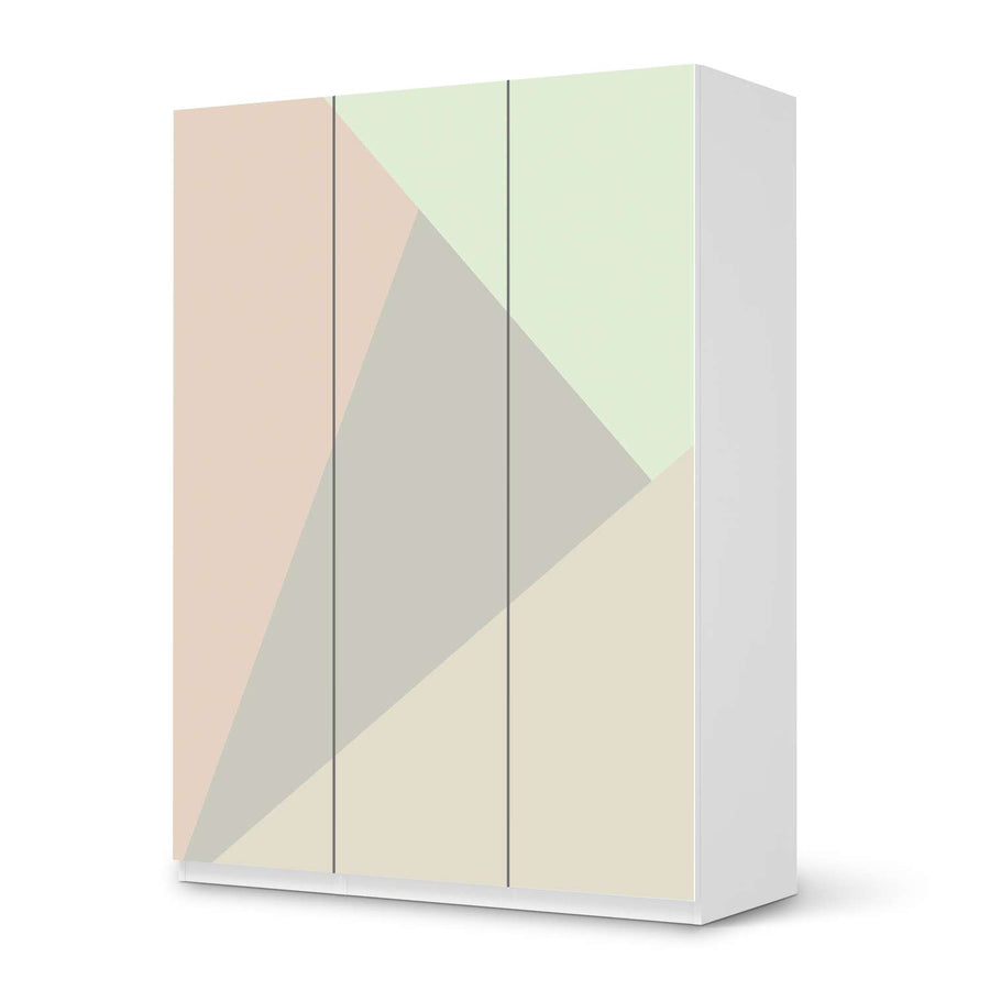 Folie für Möbel Pastell Geometrik - IKEA Pax Schrank 201 cm Höhe - 3 Türen - weiss