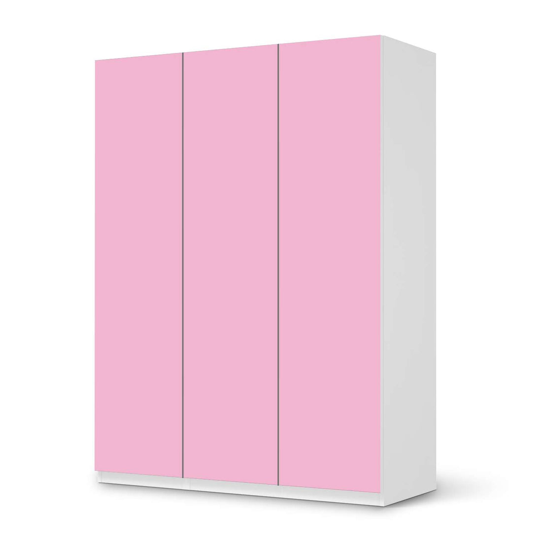 Folie für Möbel Pink Light - IKEA Pax Schrank 201 cm Höhe - 3 Türen - weiss