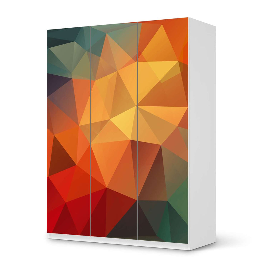 Folie für Möbel Polygon - IKEA Pax Schrank 201 cm Höhe - 3 Türen - weiss