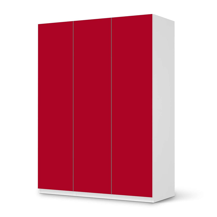 Folie für Möbel Rot Dark - IKEA Pax Schrank 201 cm Höhe - 3 Türen - weiss