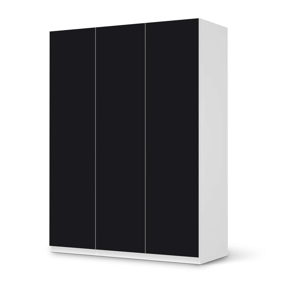 Folie für Möbel Schwarz - IKEA Pax Schrank 201 cm Höhe - 3 Türen - weiss