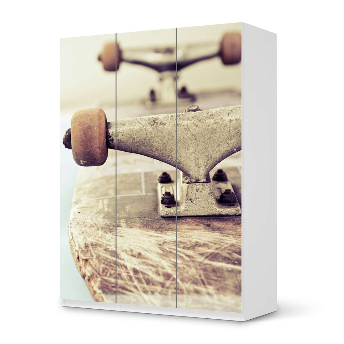Folie für Möbel Skateboard - IKEA Pax Schrank 201 cm Höhe - 3 Türen - weiss