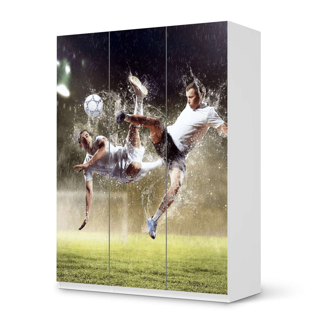 Folie für Möbel Soccer - IKEA Pax Schrank 201 cm Höhe - 3 Türen - weiss