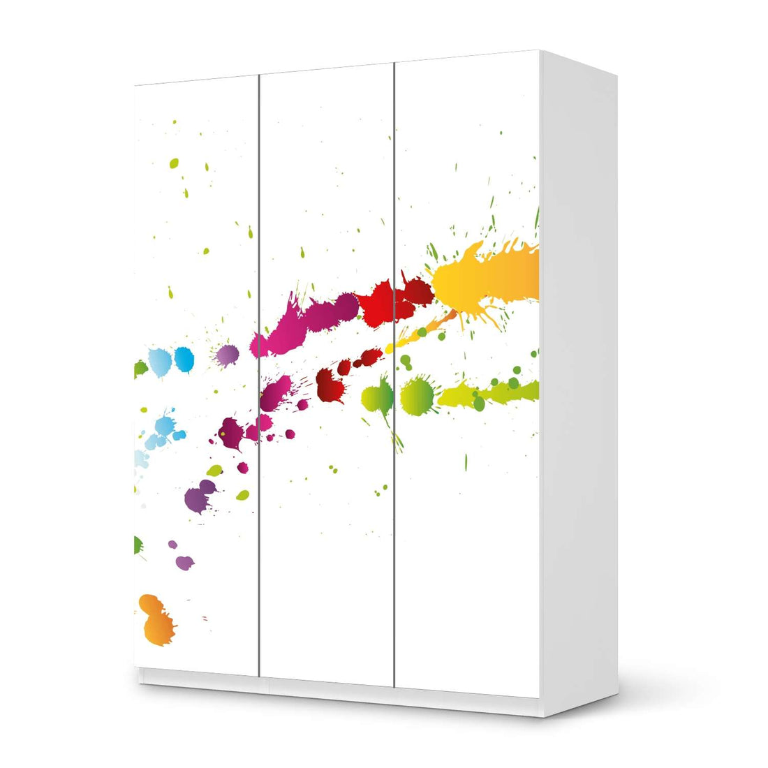 Folie für Möbel Splash 2 - IKEA Pax Schrank 201 cm Höhe - 3 Türen - weiss
