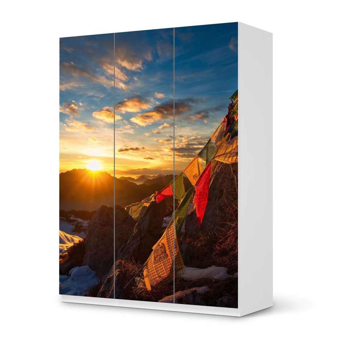 Folie für Möbel Tibet - IKEA Pax Schrank 201 cm Höhe - 3 Türen - weiss