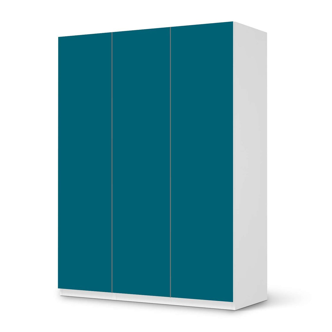 Folie für Möbel Türkisgrün Dark - IKEA Pax Schrank 201 cm Höhe - 3 Türen - weiss