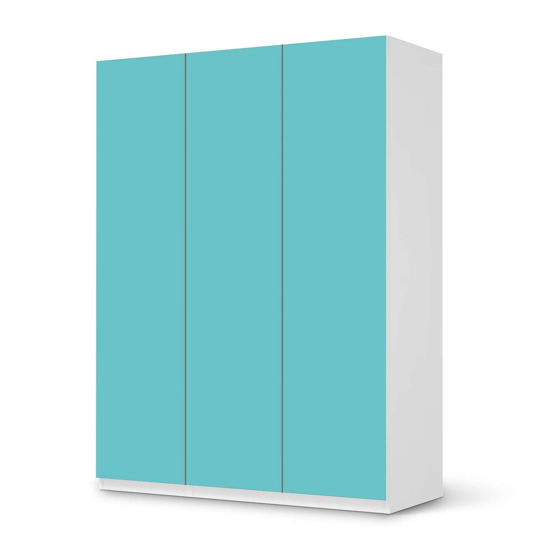 Folie für Möbel Türkisgrün Light - IKEA Pax Schrank 201 cm Höhe - 3 Türen - weiss