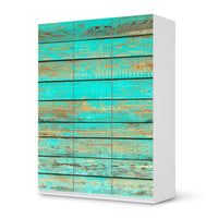 Folie für Möbel Wooden Aqua - IKEA Pax Schrank 201 cm Höhe - 3 Türen - weiss