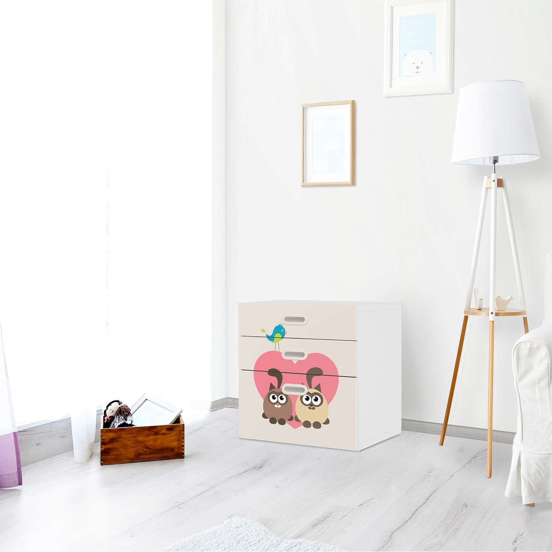 Folie für Möbel Cats Heart - IKEA Stuva / Fritids Kommode - 3 Schubladen - Kinderzimmer