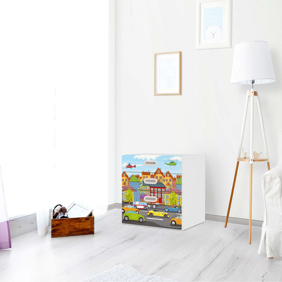Folie für Möbel City Life - IKEA Stuva / Fritids Kommode - 3 Schubladen - Kinderzimmer